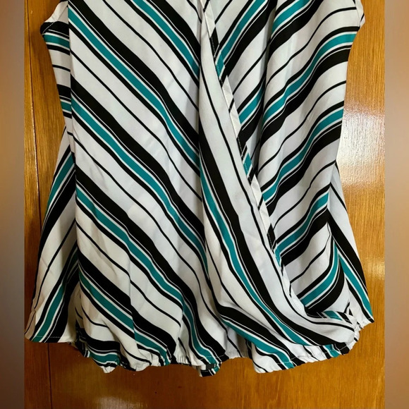 Shein Striped Sleeveless Wrap Top - Picture 6 of 8